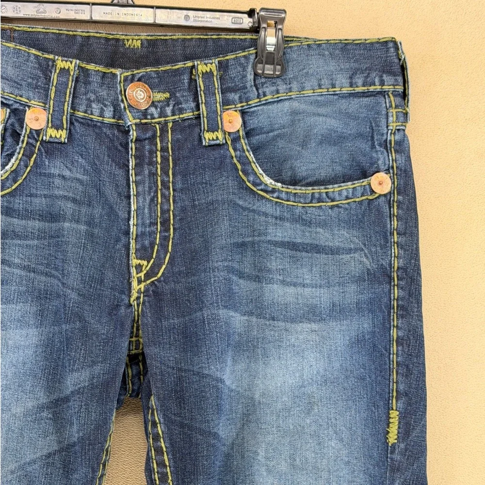 True Religion Billy Super T Jeans Mens‎ 36 Blue Denim Straight Leg World Tour